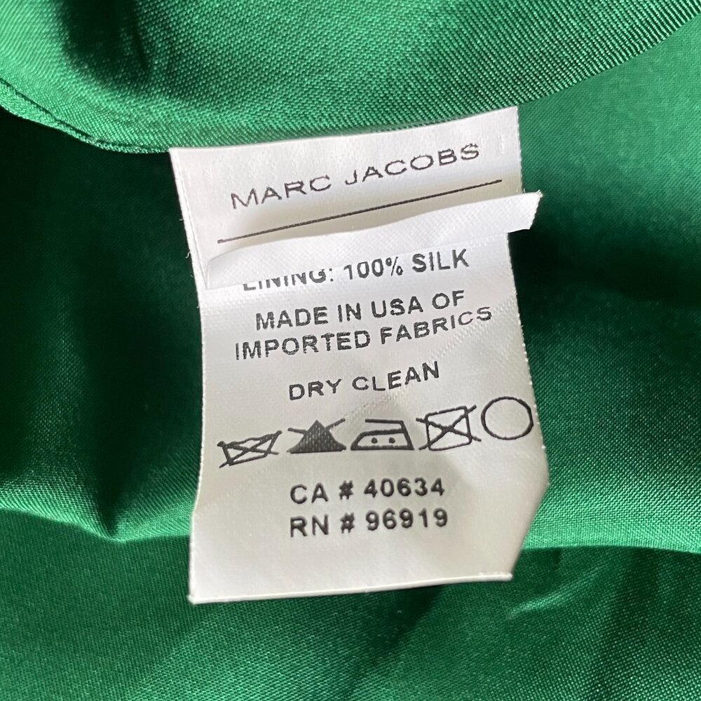 Marc Jacobs Green Plaid Silk Pleated Sleeveless Dress Size 4 - Picture 6 of 8